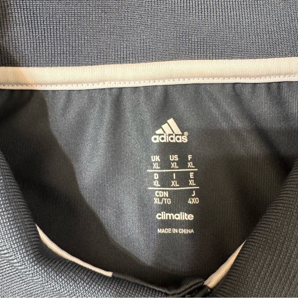 adidas Black Polo with White Shoulder Stripes - Picture 4 of 12